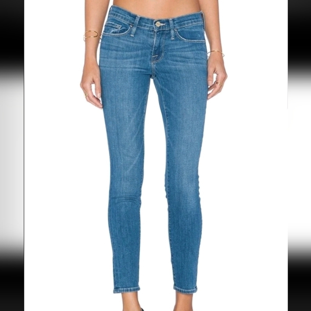 FRAME DENIM Le Skinny de Jeanne Crop Jeans Distressed Size 27
